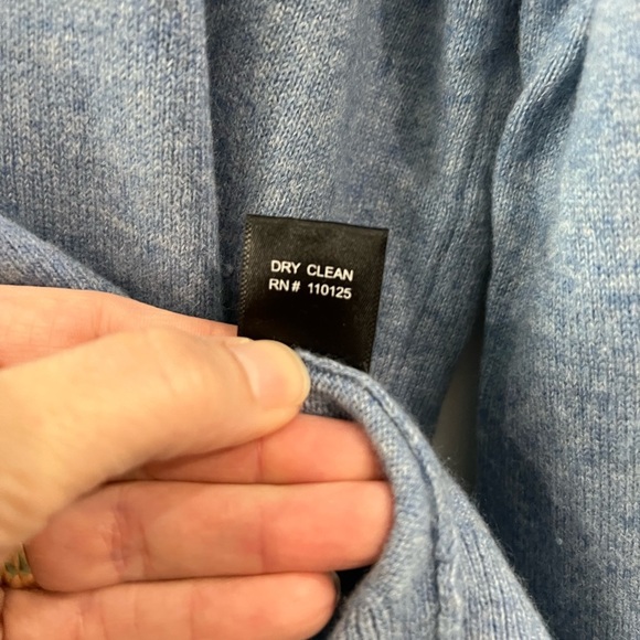 Men's 100% Cashmere Crew Neck Sweater Size L Slate Blue Luxury Academia Preppy - Picture 7 of 7